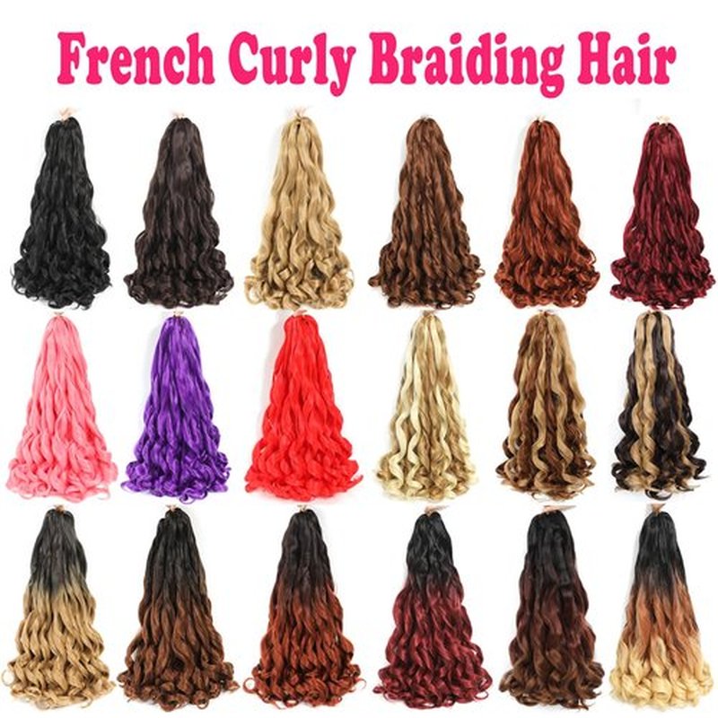 French Curly Braiding Hair 18 Inch 8 Packs - Pre Stretched Bouncy Braiding Hair- Loose Wavy Braiding Hair Synthetic Hair Extensions For Black Women (18 inch 8 packs OT30)