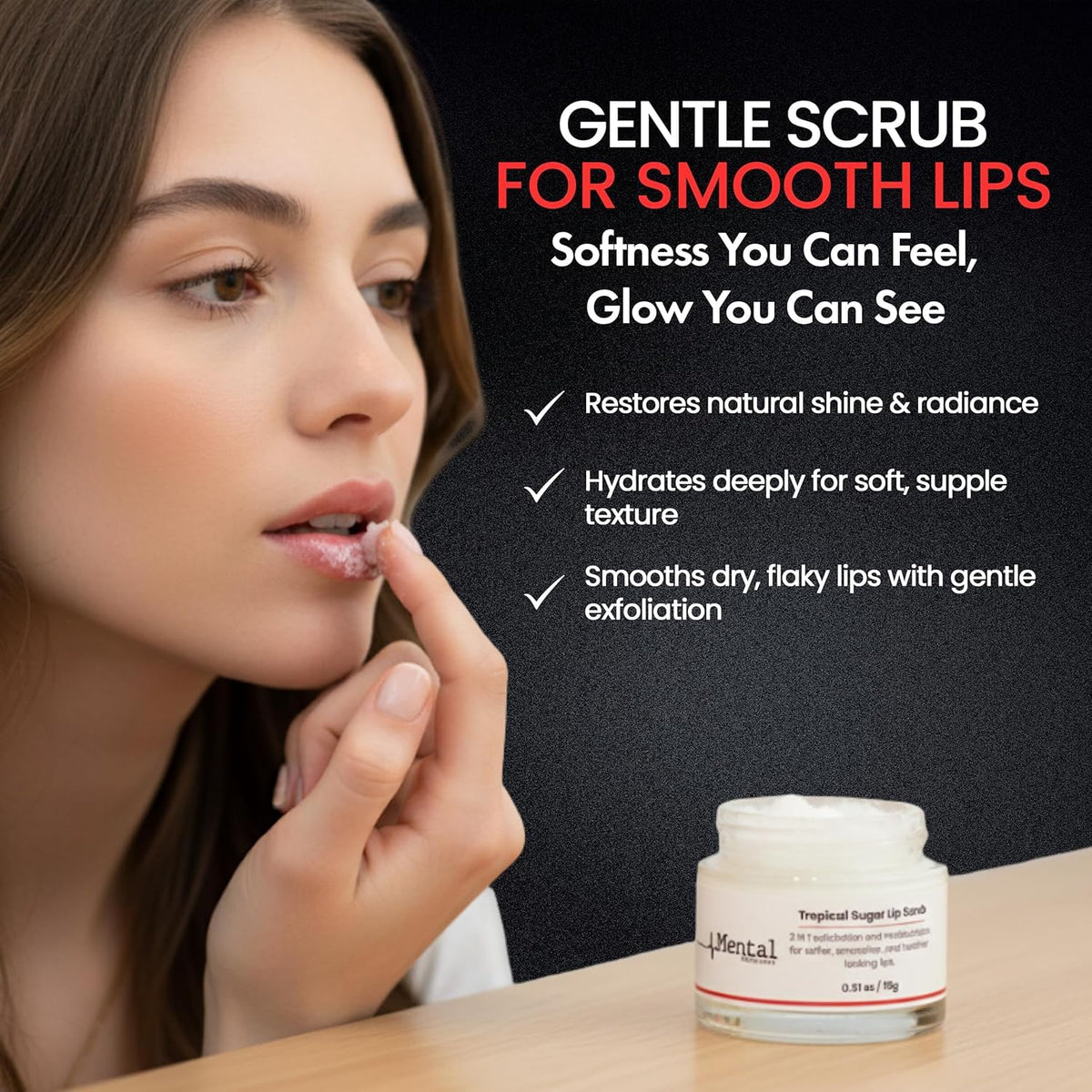 Coconut Sugar Lip Scrub – Gentle Exfoliator for Dark, Dry & Chapped Lips