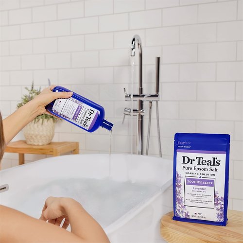 Dr Teal's Epsom Salt Soaking Solution, Soothe & Sleep, Lavender, 3lbs (Packaging May Vary) (Pack of 2)