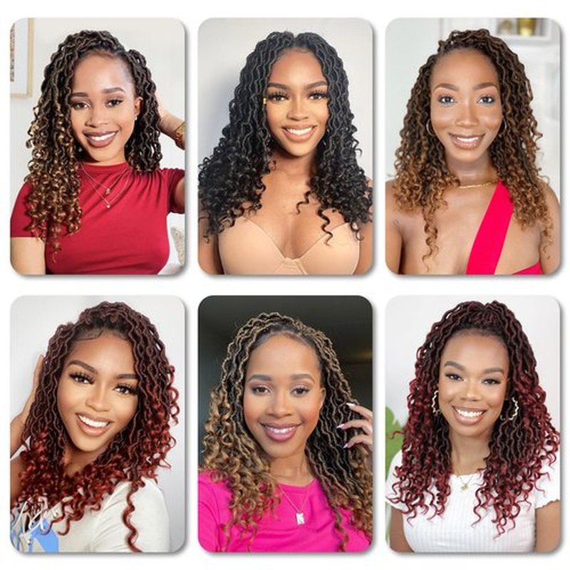 Karida Goddess Locs Crochet Hair 12 Inch, 8 Packs Faux Locs Crochet Hair for Black Women, Pre Looped Crochet Faux Locs With Curly Ends (12 Inch (Pack of 8), T30#)