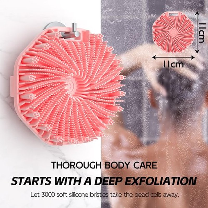2 PCS Silicone Body Scrubber, Exfoliating Body Wash Scrubbers Exfoliator, Shower Body Brush for Effective Showering Exfoliation and Gentle Massage (Black+Pink)