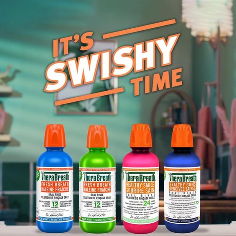 TheraBreath Fresh Breath Oral Rinse, Invigorating ICY Mint Flavor, 16 fl oz (473 ml)