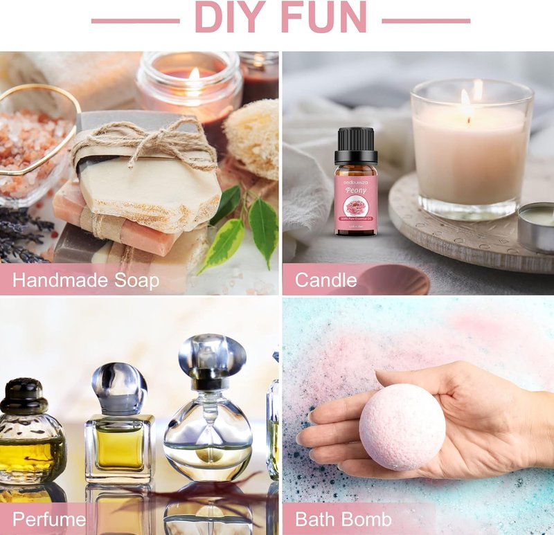Peony Essential Oil - Pure Organic Fragrance Oil for Diffusers, Humidifiers, Soaps & Candles | 10ml
