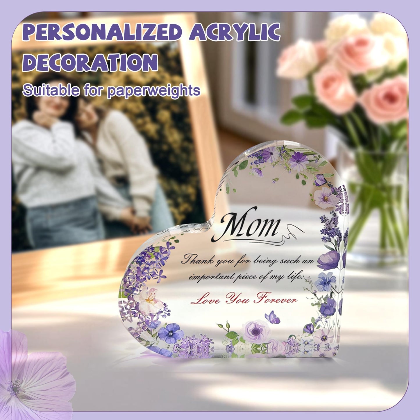 Neekiko Gifts for Mom, 9PCS Unique Mom Birthday Gifts, Purple Lavender Relaxing Gift Basket Set with 12oz Wine Glass, Mothers Day Gifts from Daughter Son