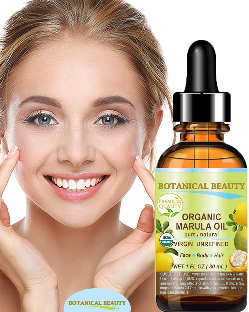 Organic Marula Oil - 100% Pure Cold-Pressed Moisturizer for Face, Dry Skin, Body & Hair | Anti-Aging (1 Fl Oz)