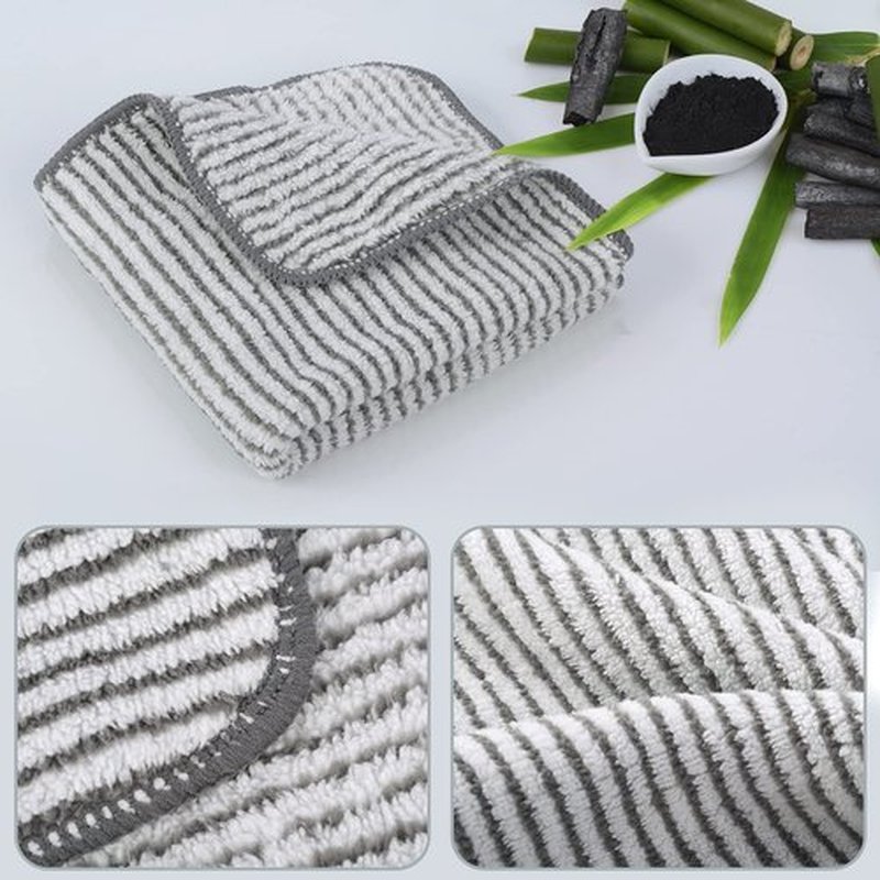 SINLAND Microfiber Face Towels Ultra Soft Facial Washcloths Face Cloth for Bath 12Inch x 12Inch 6 Pack Stripe