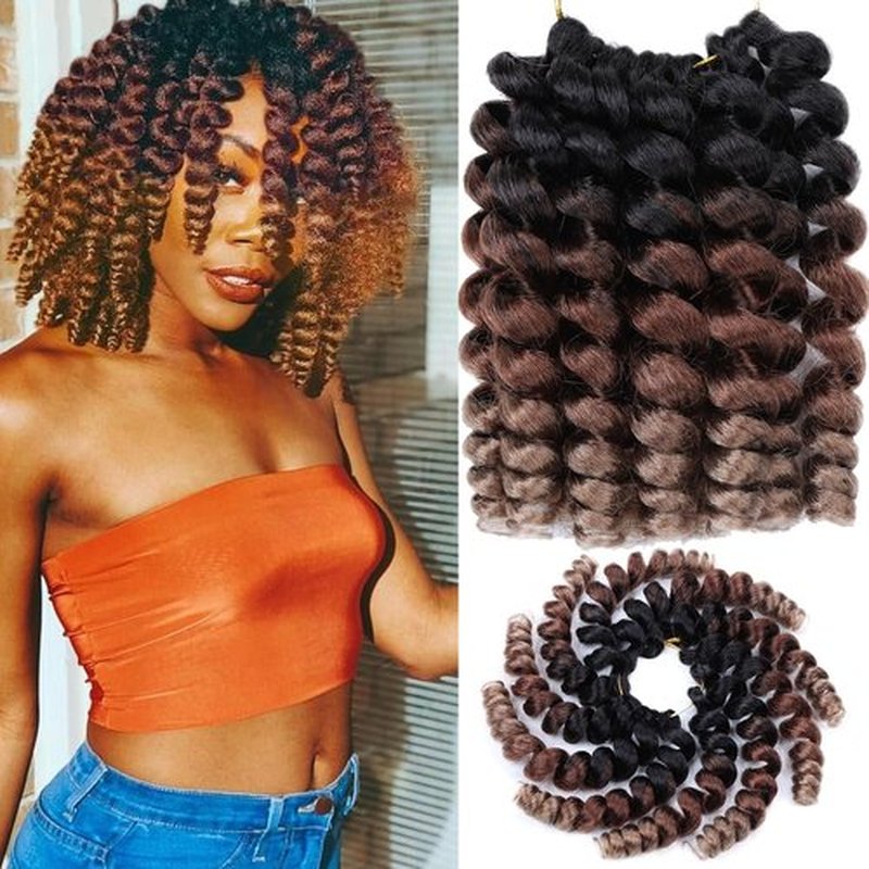 Gigastar Wand Curl Crochet Hair, Jamaican Bounce Crochet Hair 8Inch Short Curly Braids Hair Synthetic Hair Crochet Braids For Black Women (1B3027, 8inch(pack of 8)