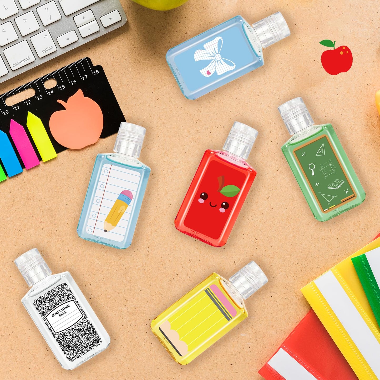 50 Pcs Back to School Mini Hand Sanitizer Bulk Back to School Favors Bulk 1fl Oz Hand Sanitizer Natural Plant Fragrance Travel Size Hand Soap Gift for Classroom Teachers Student First Day of School
