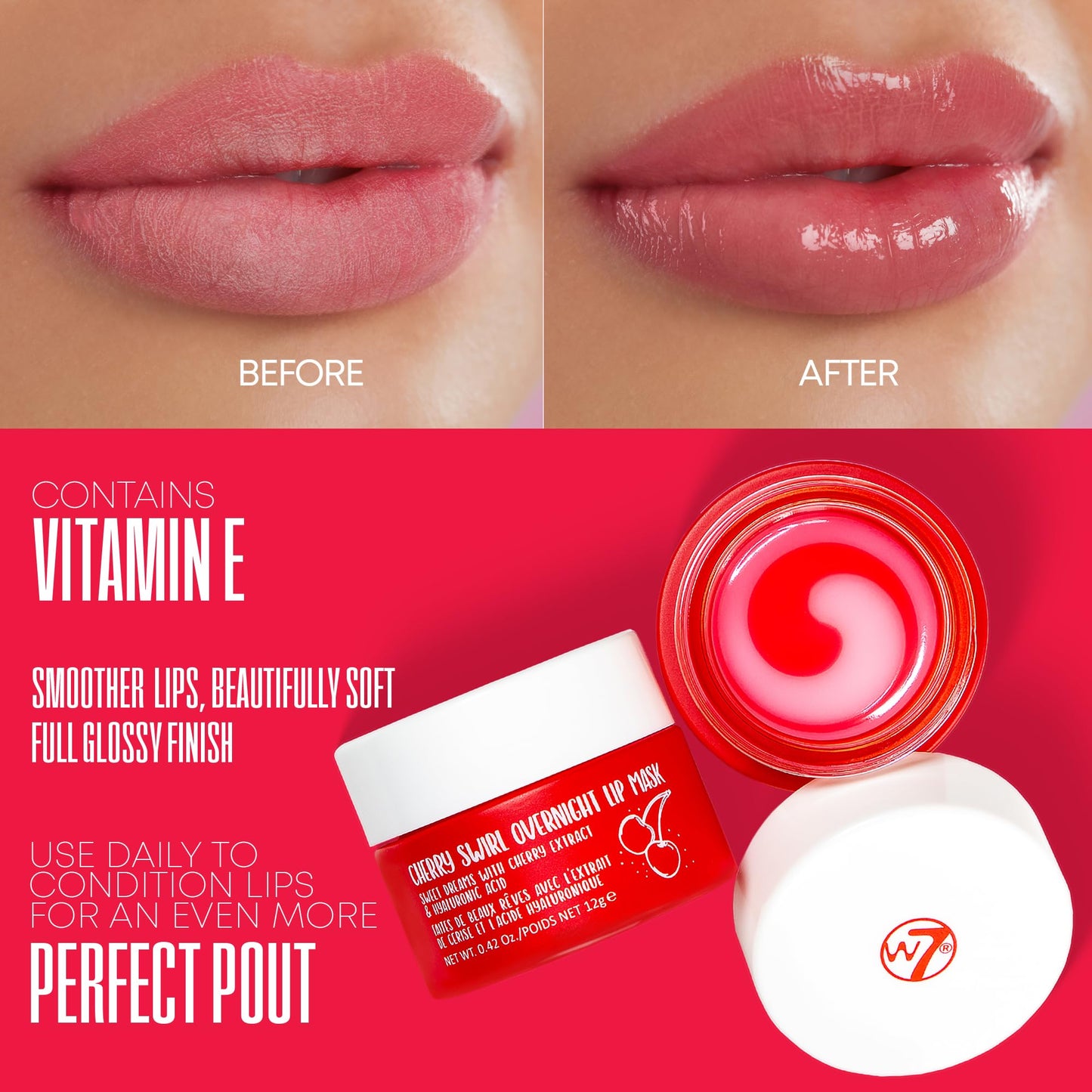W7 Sweet Dreams Overnight Cherry Swirl Lip Mask