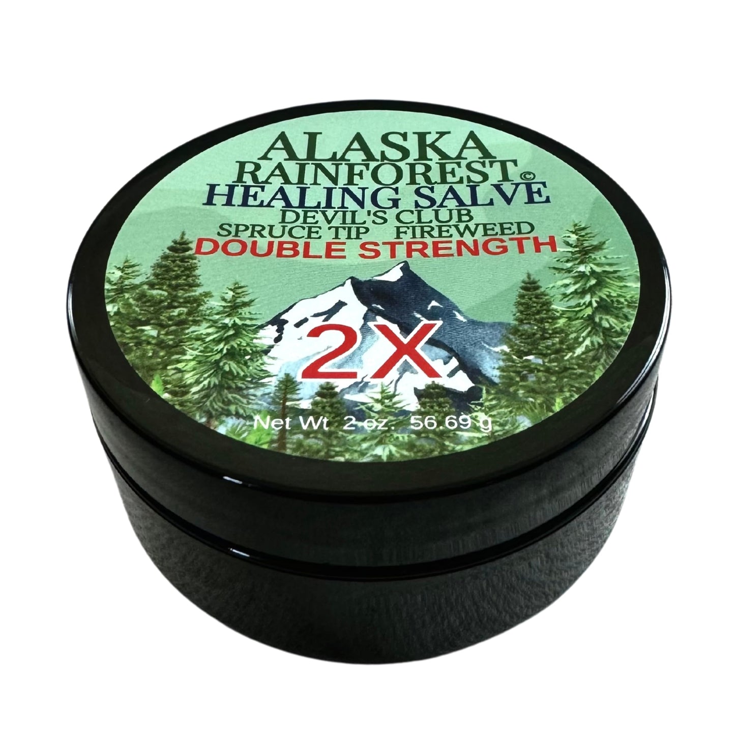 Snowy Summit Alaska Rainforest 2X Salve - Salve for Dry Skin & Joint Relief - Natural Super Salve for Soothing Skin with Gentle Aroma - Body & Hand Salve - Muscle Rub with Alaskan Devil’s Club Oil