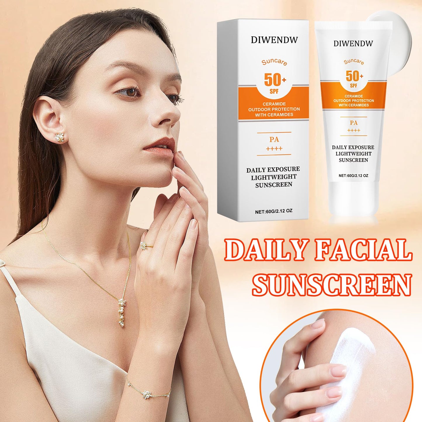 Face Sunscreen SPF 50+ PA++++,Non Greasy Sunscreen Cream for Face and Body,Water Resistant Hydrating Facial Sunscreen Sunblock,Daily Oil Control Face Moisturizer