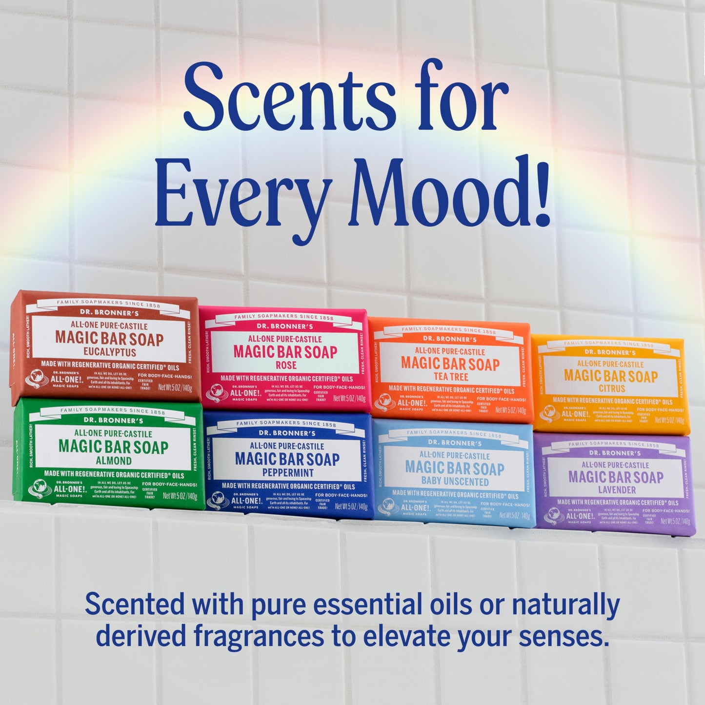 Dr. Bronner's Pure-Castile Magic Bar Soaps - Made with Regenerative Organic Certified Oils - For Face, Body, Hair- Vegan Soap Bars for Men & Women - Citrus, 12 pack, 5 oz