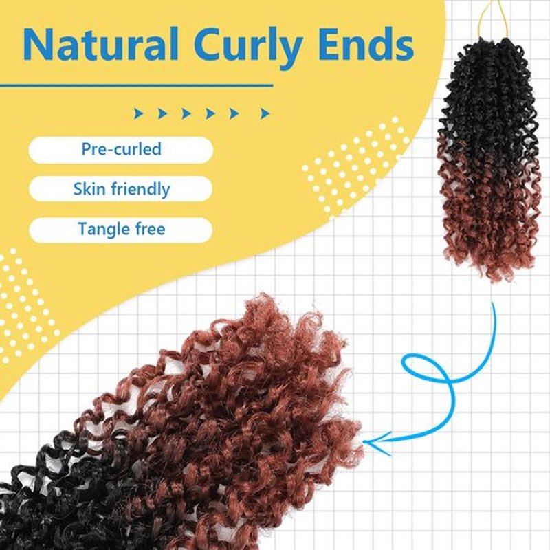 Passion Twsit Hair 12 Inch - 1B/350 Yankee Twist Crochet Hair 10Packs Passion Twist Braiding Hair Prelooped Mini Spring Twist Crochet Hair for Black Women(12 Inch,1B/350)