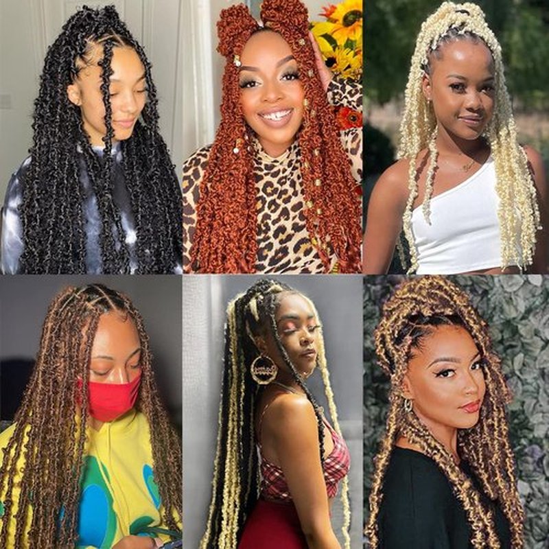 ZRQ 6 Packs Ombre Butterfly Locs Crochet Hair 20 Inch Messy Distressed Faux Locs, Handmade Pre-looped Soft Locs Crochet Locs For Women T27#