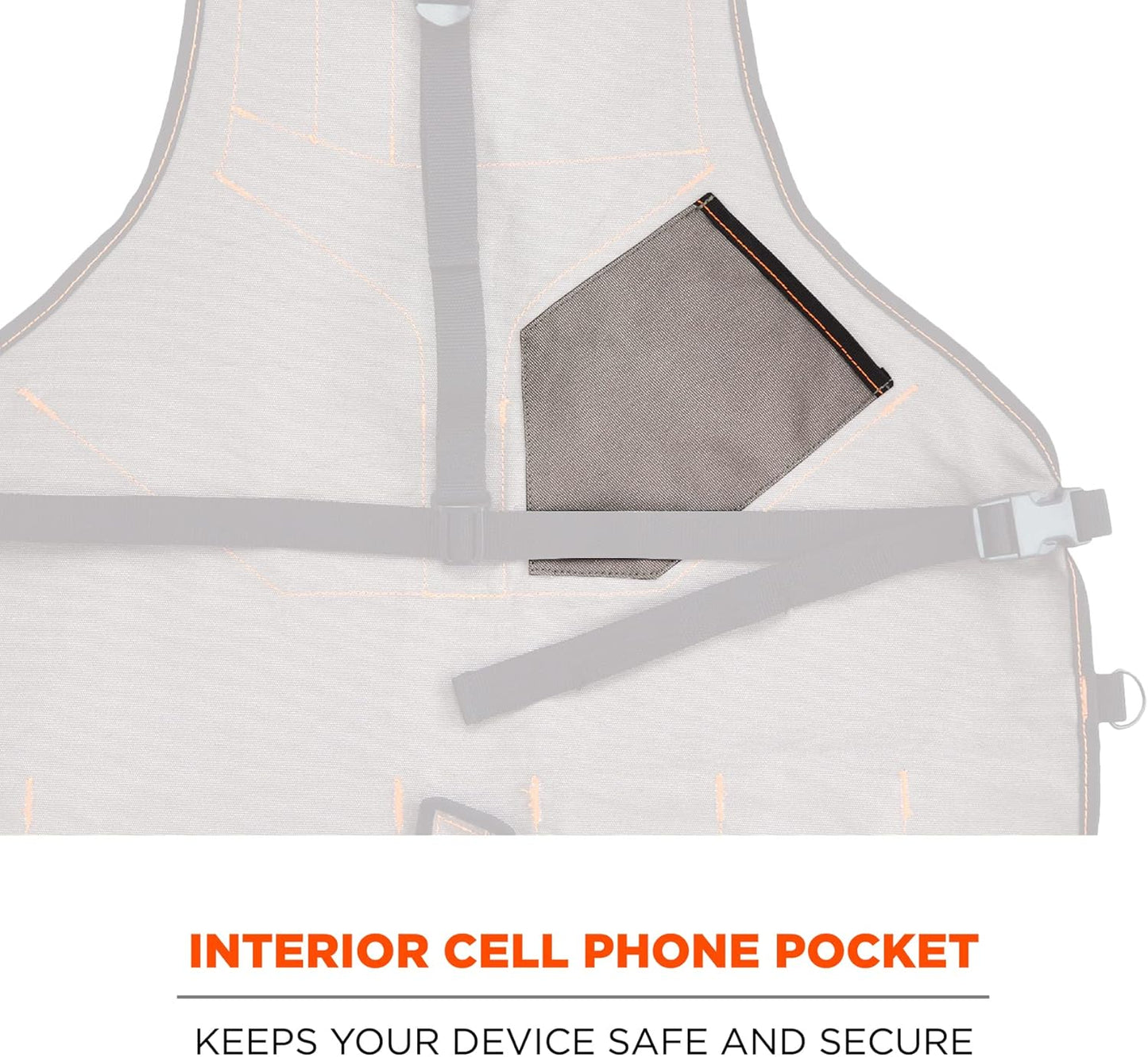 Ergodyne Full Length Tool Work Apron - 13 Pocket Gray Utility Apron for Professionals