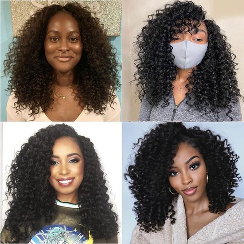 14inch GoGo Curl Crochet Braids for Water Wave Crochet Hair for Black Women,Natural Black Deep Wave Synthetic Braiding hair Extensions (5Packs,1B)