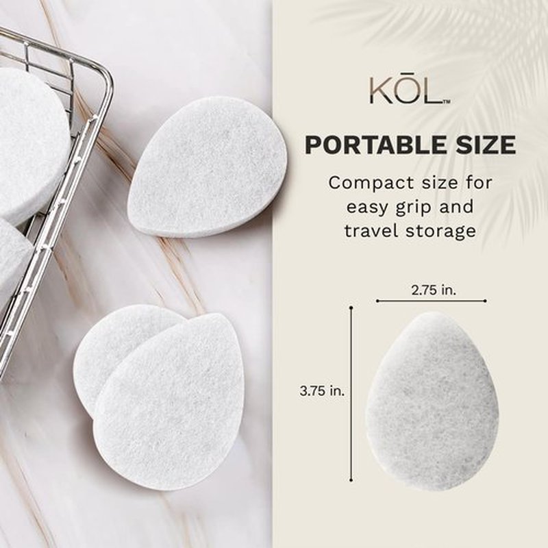 KOL Face Scrubber, Coconut Infused Exfoliating Facial Cleansing Pads, Disposable Exfoliator Face Sponge for Daily Face Cleaning and Makeup Removal, 6 Count
