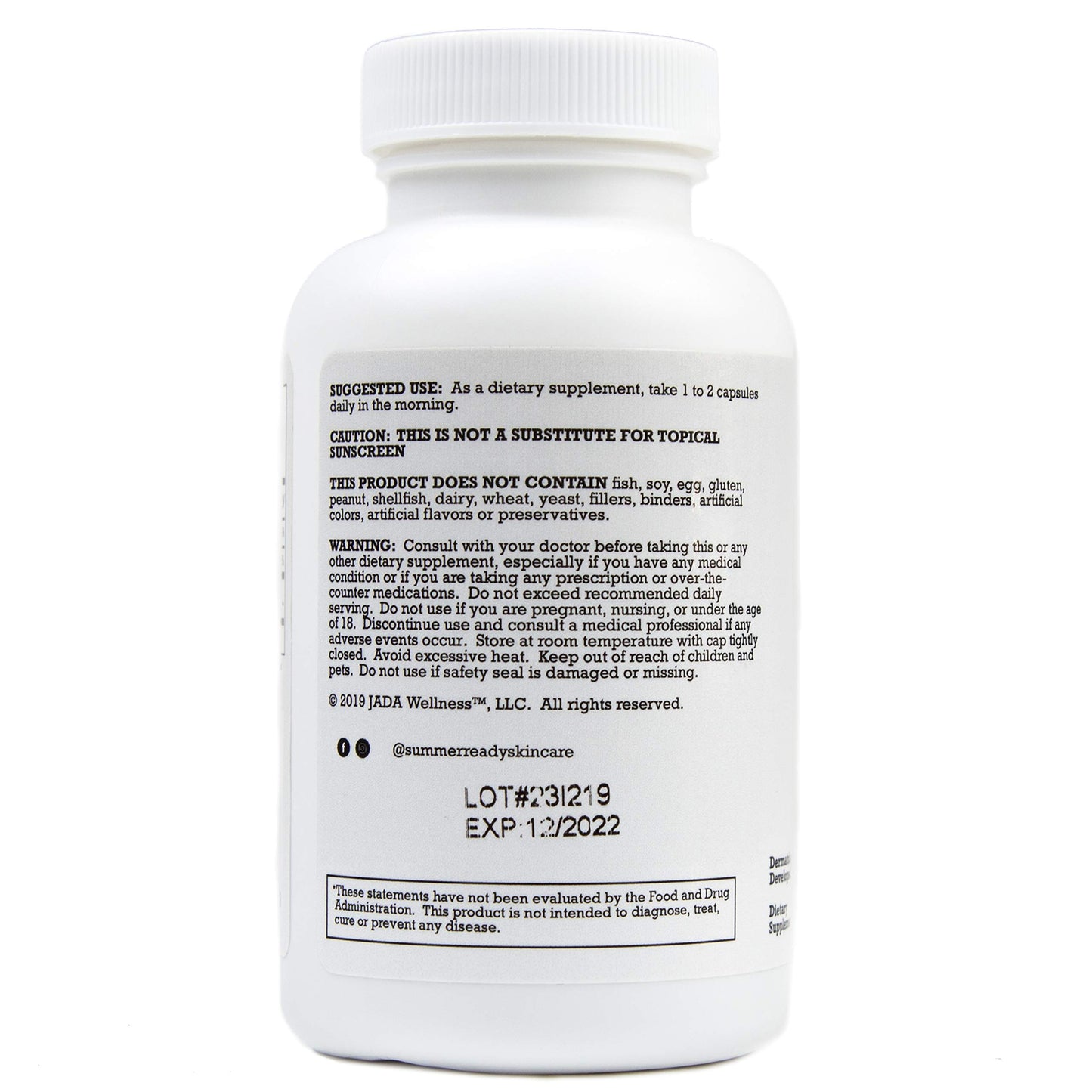 Summer Ready Advanced Skin Care Antioxidant Supplement Capsules - Vitamin D3 5000IU Plus Nicotinamide/Niacinamide/Niacin 500mg (Vitamin B3) and Polypodium Leucotomos (Fern Extract) 480mg