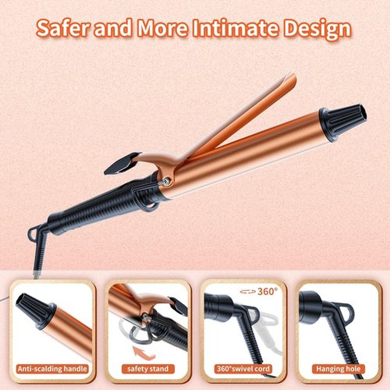 Svoky 1 1/4 Inch Extra Long Curling Iron with Ceramic Barrel, Professional Long Barrel Wand Curling Iron for Long Hair