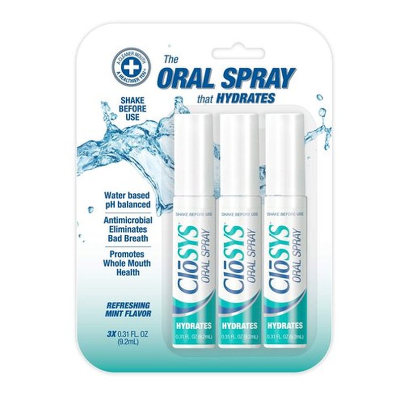 CloSYS Ultra Sensitive 32oz Mouthwash Bundle with CloSYS 0.31oz Oral Breath Mint Spray (3 Count)