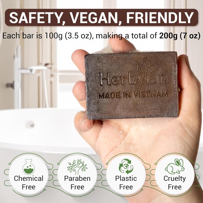 Vietnamese Coffee Cinnamon Soap Bars - 2 Pcs | Cleansing Body & Face Soap for All Skin Types