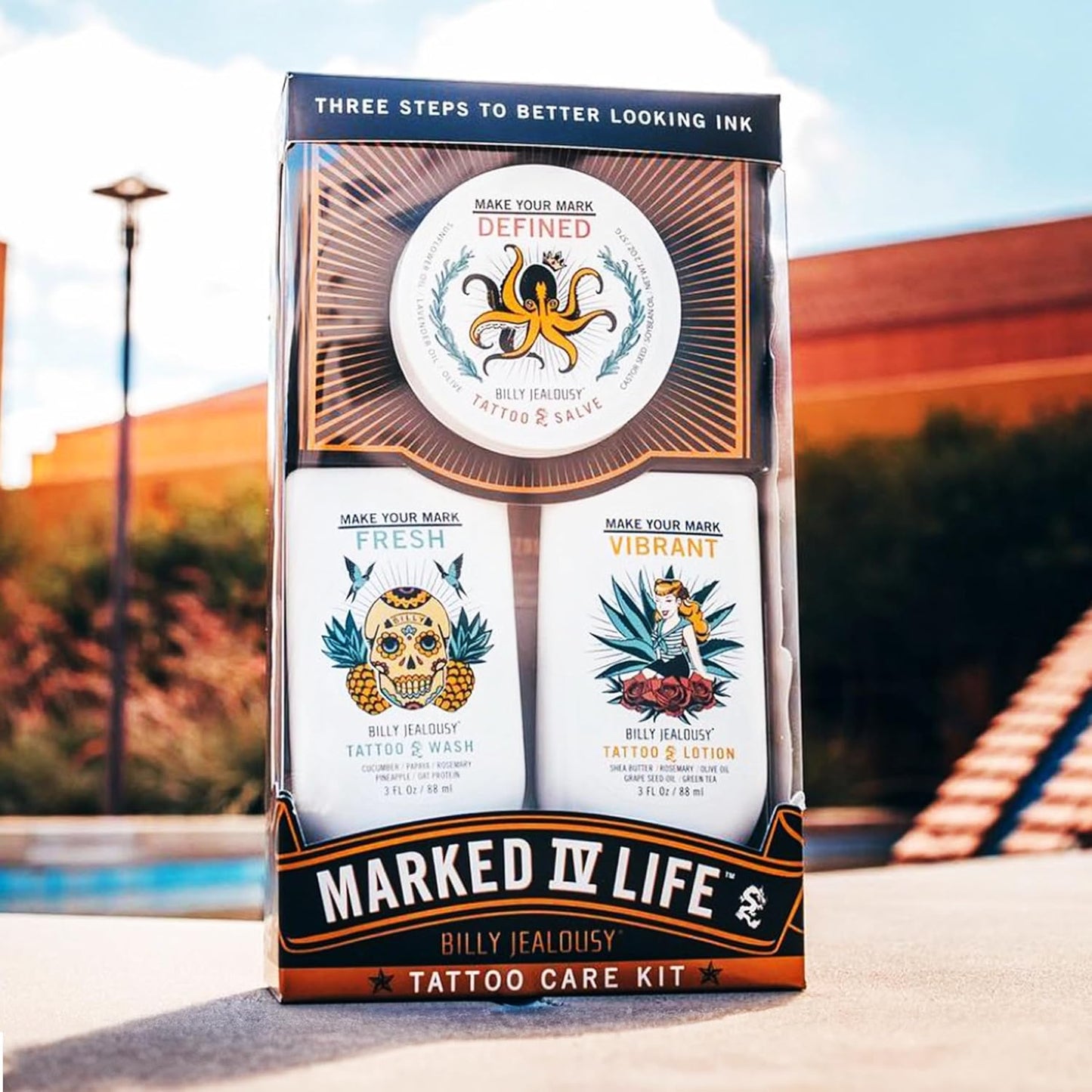 Marked IV Tattoo Care Kit - Aftercare Ink Salve, Brightening Soap & Moisturizing Lotion