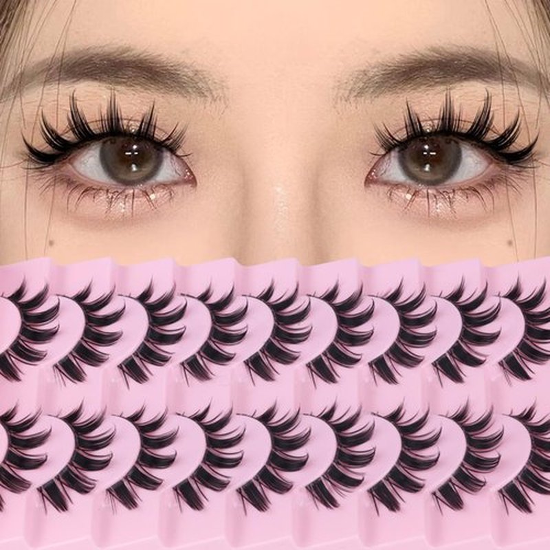 Manga Lashes False Eyelashes Anime Lashes for Cosplay 16mm Spiky Lashes Thick Volume Fake Lashes Chinese Asian Makeup Lashes Pack by ALPHONSE