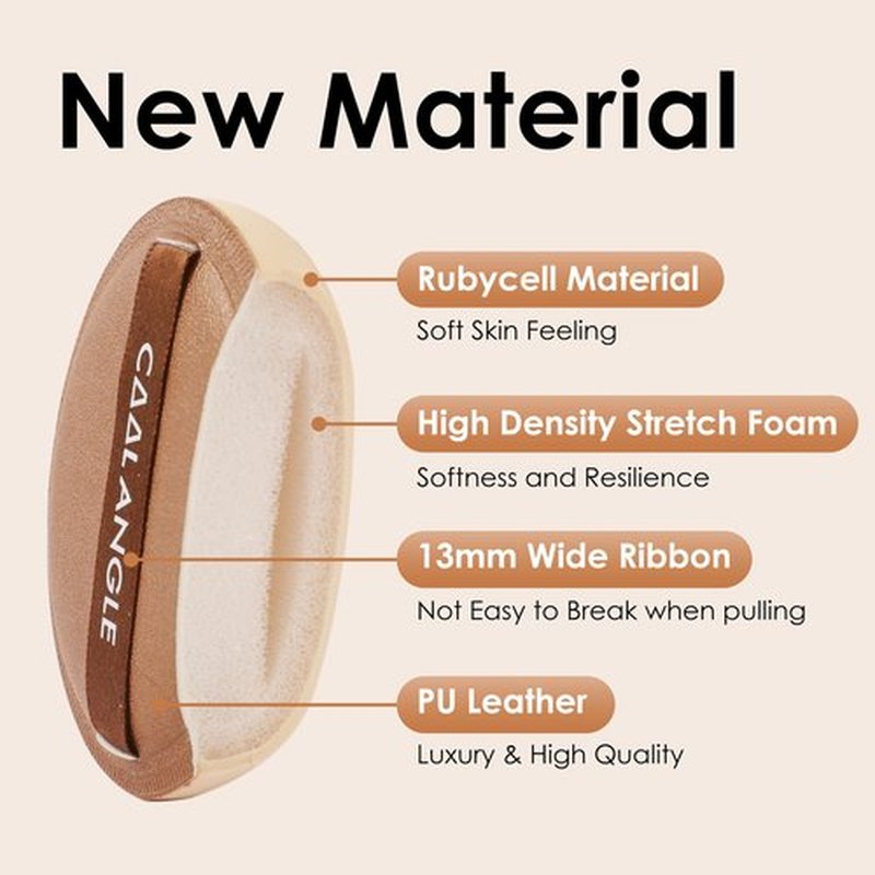 COOL-ANGLE 5Pcs Brown Makeup Sponge For Foundation Concealer And Powder, Latex Free Blender Sponge For Natural And Easy Makeup Soft Long-lasting And Beginner-friendly, Medium