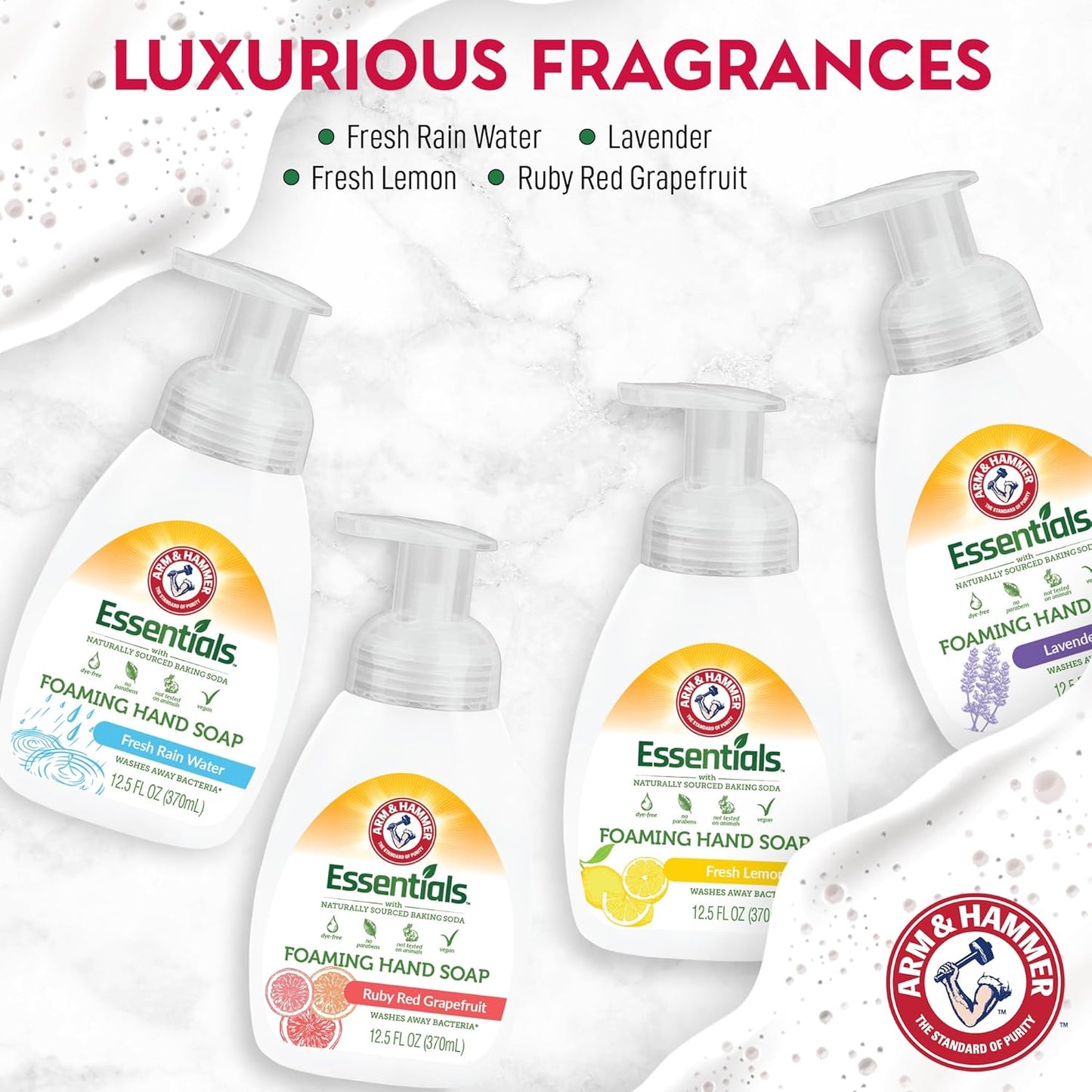 Arm & Hammer Foaming Hand Soap - Ruby Red Grapefruit Scent with Aloe Vera | 12.5 Fl Oz (370mL)