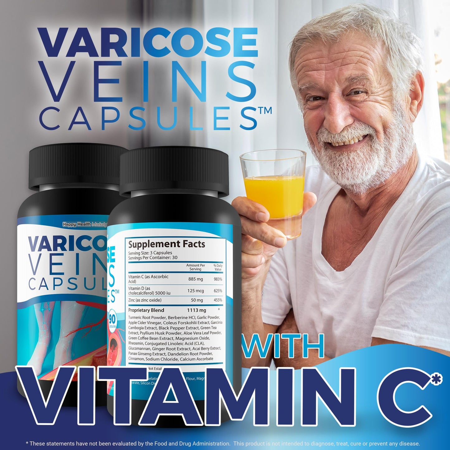Varicose Veins Capsules - Our Best Natural Varicose Veins Treatment - Varicose Vein Supplement Anti Varicose Veins Women - Herbal Varicose Veins Treatment for Legs - Herbal Remedies for Varicose Veins