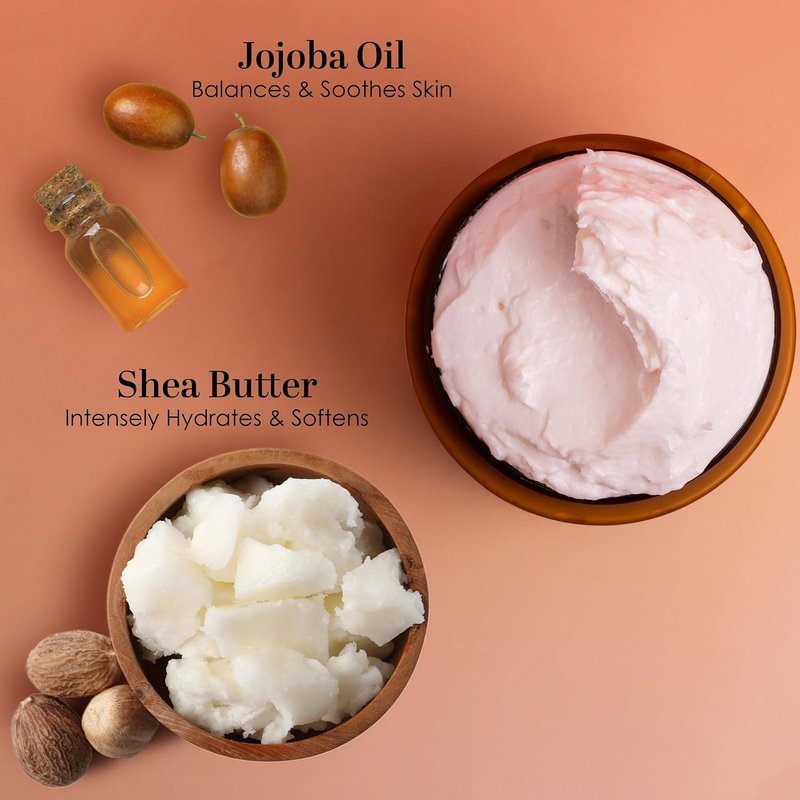 Unscented Body Butter for Dry Skin - Deep Moisturizer with Raw Shea Butter & Jojoba Oil | 8 oz