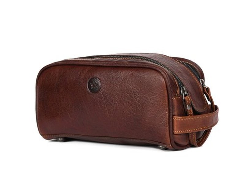 Leather Toiletry Travel Pouch Leather Waterproof Dopp Kit By Aaron Leather Goods