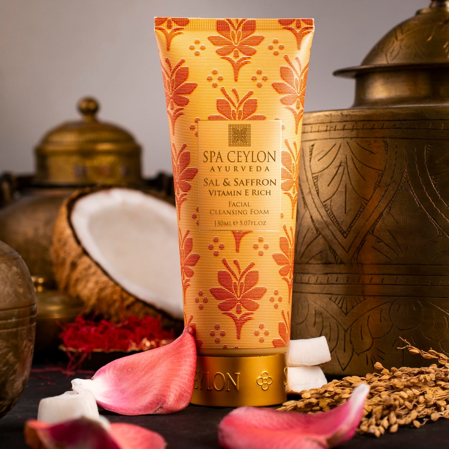 SPA CEYLON Sal and Saffron Vitamin E Enriched Facial Cleansing Foam | Gentle Cleanser | Hydrating | Skin Radiance
