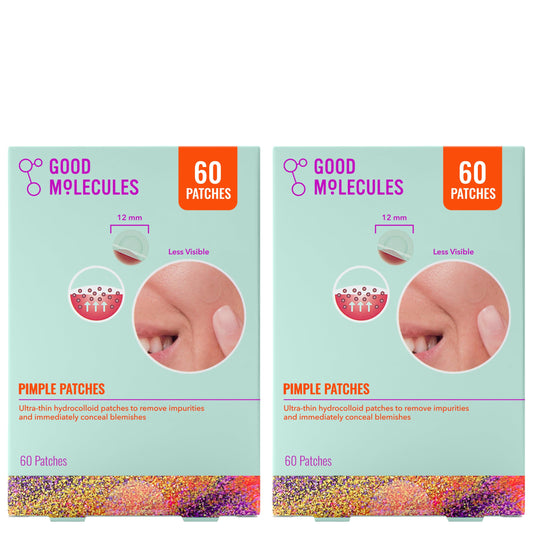 Good Molecules Pimple Patches Pack 2 – 120 Patches (60 × 2 Pack) | Ultra-Thin Hydrocolloid Acne Patches to Conceal Breakouts, Blackheads & Blemishes