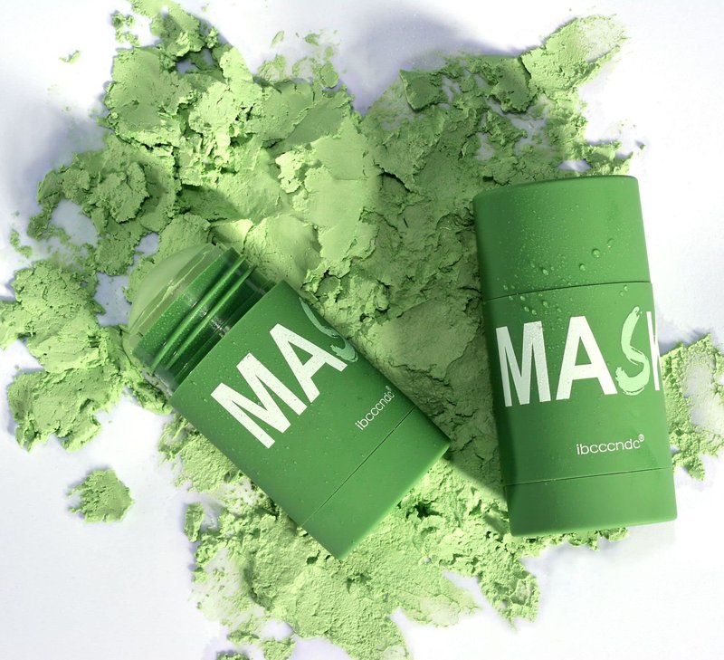 JISKG Green Tea Clay Mask Stick, Blackhead Remover with Green Tea Extract, Deep Pore Cleansing, Moisturizing, Oil Control for Men and Women All Skin.