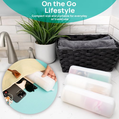 Visfresh Cotton Round Swab Travel Case, 2 in 1 Portable Hair Accessories Organizer, Hair Tie Organizer, Hair Tie Holder, Bobby Pin Holder, Travel Qtips Case, Purse Organization, Floss Holder (Pink)