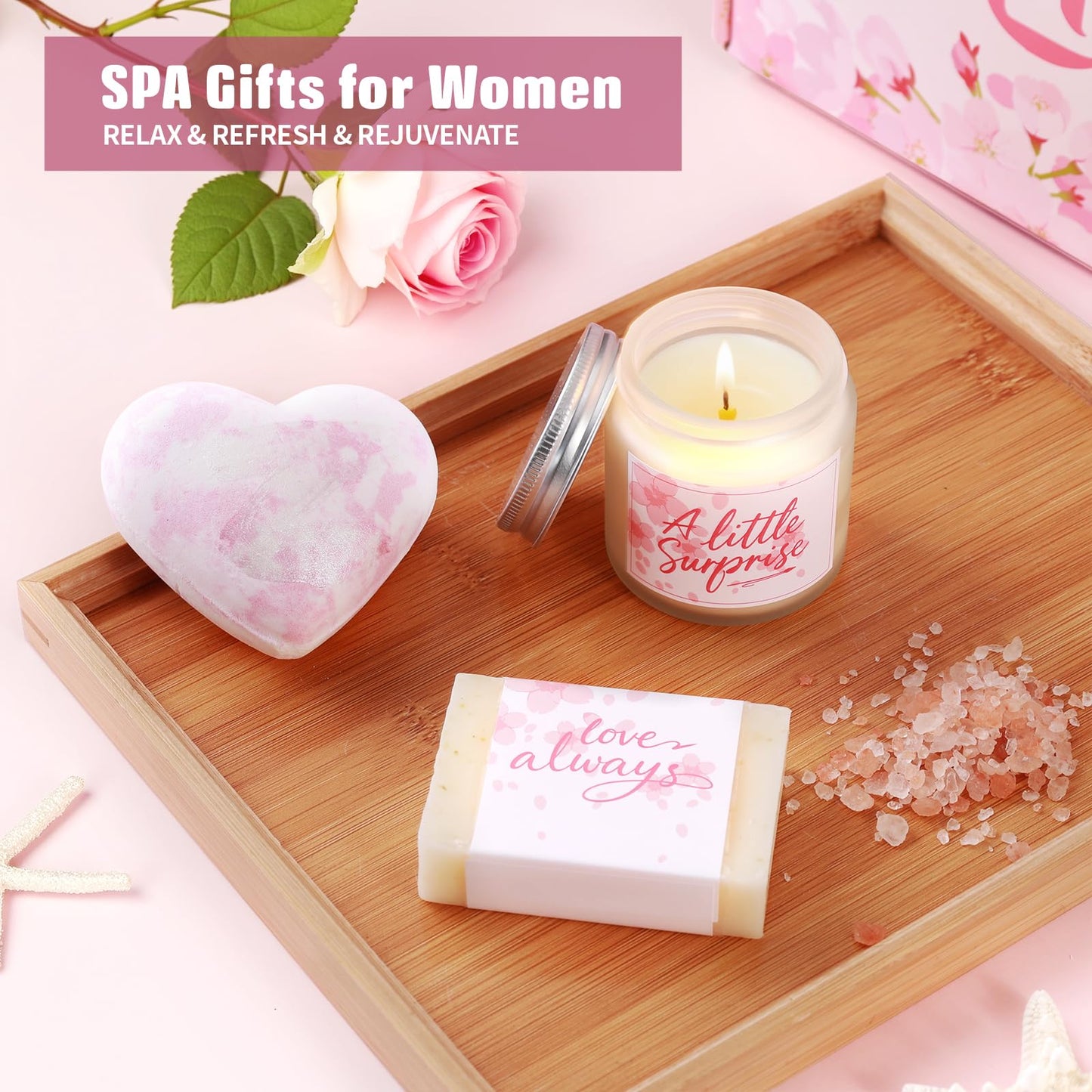 Gift Basket for Mother Wife Sister Her Friends, Luxury Self Care Spa Set with Blanket, Thank You Get Well Soon Box for Mother's Day