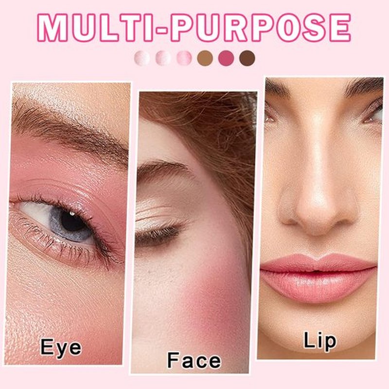 DAMUSI 6PCS Highlighter and Contour Sticks,Shades with Highlighter Stick,Cream Bronzer Stick,Cream Blush Stick for Sculpt the Cheeks,Lightweight Contour Makeup Kit for Beginners - Set B