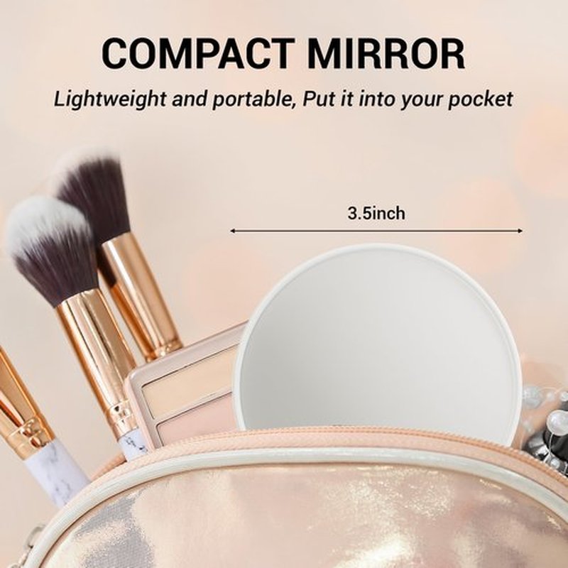 FAHZON 30X Magnifying Mirror, Magnified Mirror 3.5" with Two Suction Cups and Tweezers, Travel Magnifying Mirror Set Comes with Portable Storage Bag, Small Magnifying Mirror for Travel(White)