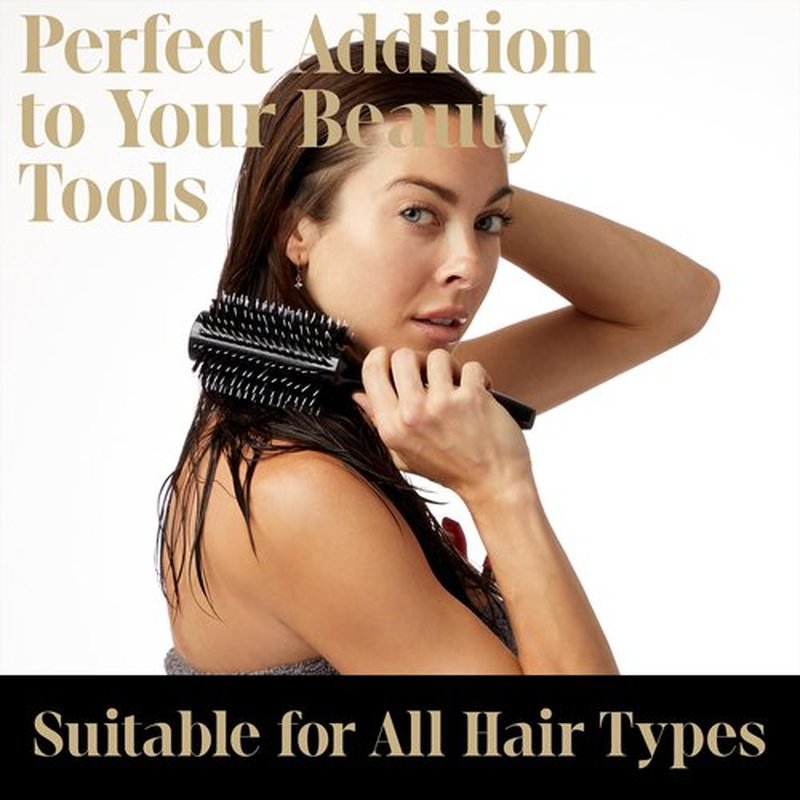 SALLY HERSHBERGER Large Round Brush - Premium, Salon-Tested, Volumizing and Smoothing Barrel Hair Brush - For Styling, and Blow Drying Thick Through Fine Hair - Boar Bristle Design - 1 pc