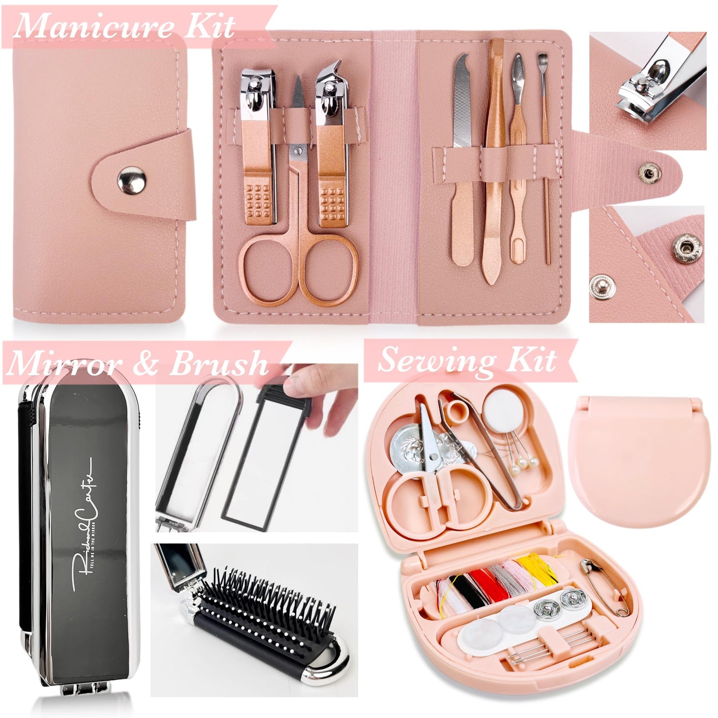 ARK Survivor Women's Wedding Emergency Kit 39 Essential Items for Brides Team Bride All in One Travel Kit Personal Care Women's Travel Set (Glam White)