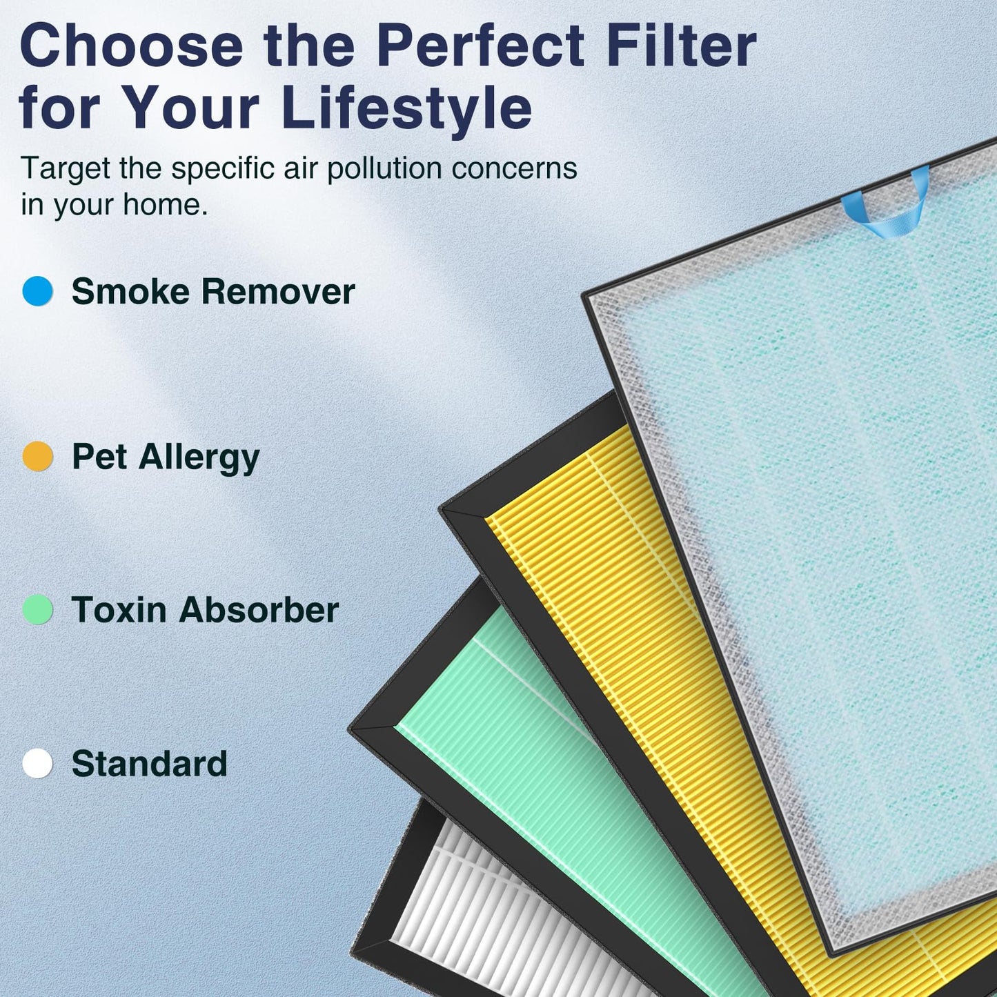 Vital 100S-P Smoke Remover Filter for LEVOIT Vital 100S/100S-P, 2 Pack