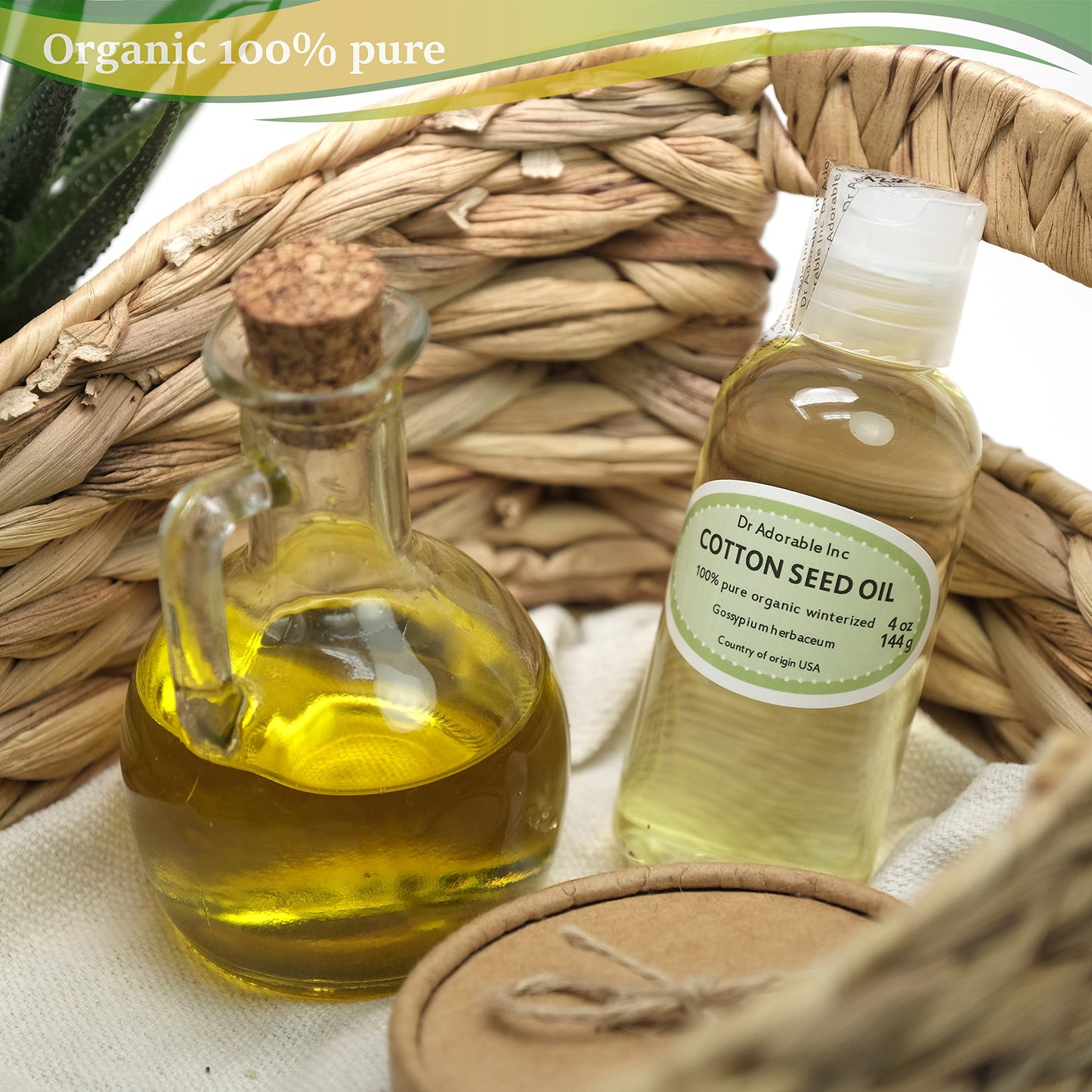 Dr Adorable - 4 oz - Cottonseed Oil - Winterized 100% Pure Natural Organic Cold Pressed