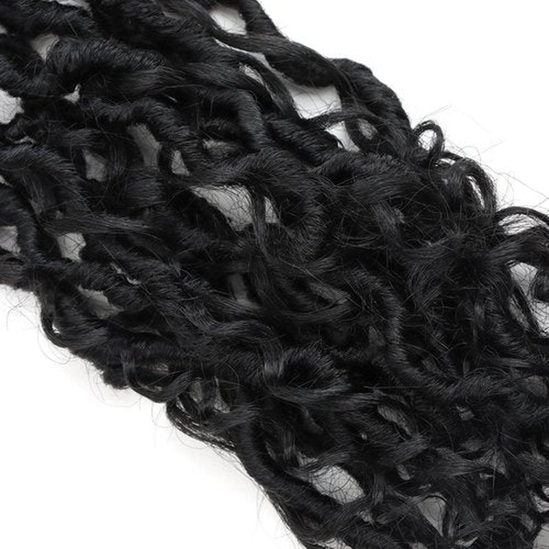 LMZIM 12 inch Goddess Faux Locs Crochet Hair for Black Women 8 Packs soft Locs Crochet Hair Pre Looped Soft Locs Crochet Braids 1B