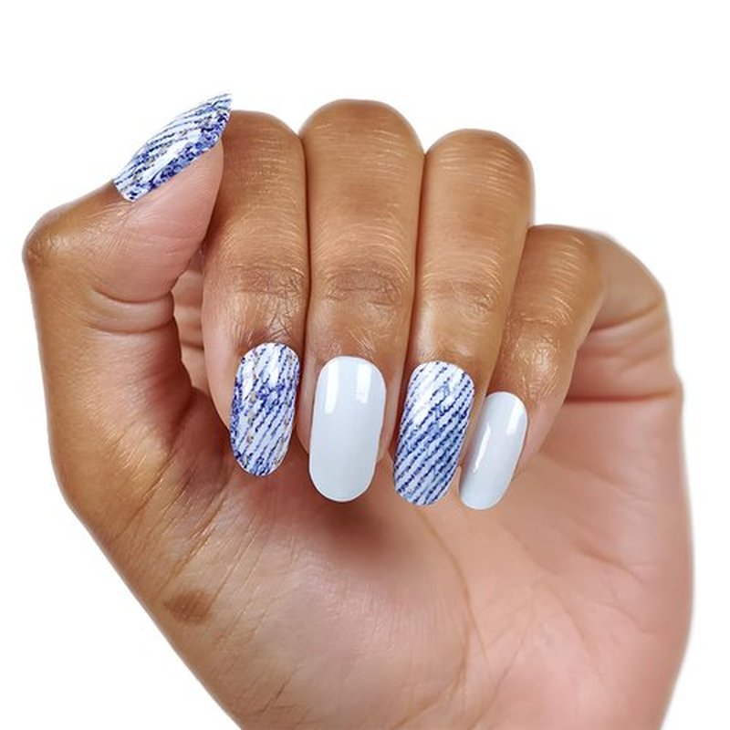 Color Street Blue Jean Baby Nail Polish Strips, Pale Blue Denim, (FDC285)