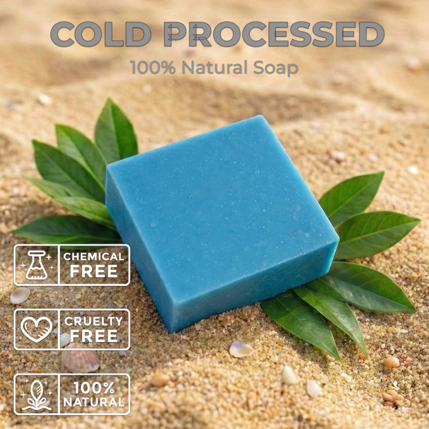 Mr. Tropical Naturals Cool Spring Scrub Bar Soap for Men | 5 oz Single Bar | Cold Process | Sea Salt Exfoliating