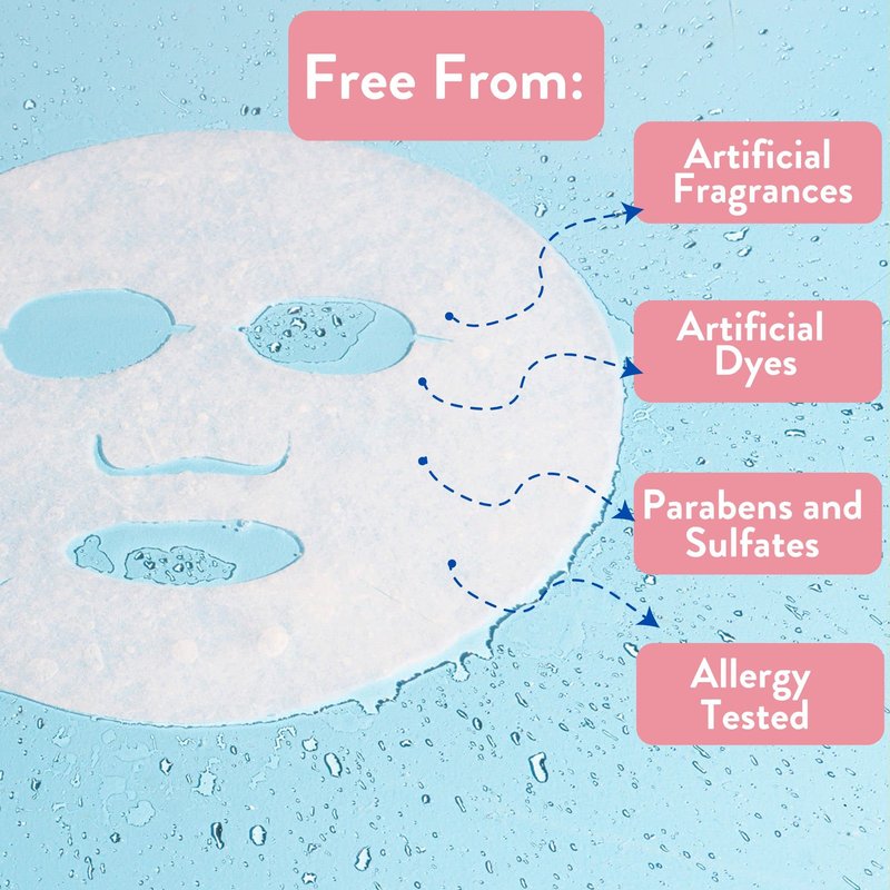 MISS SPA Face Mask Skin Care, Clear Skin Enzyme for Women, Exfoliating Sheet Mask for Acne, Blemish Free Skin, Biodegradable Cotton Sheet Mask, Dermatologist Tested, 4 Pack