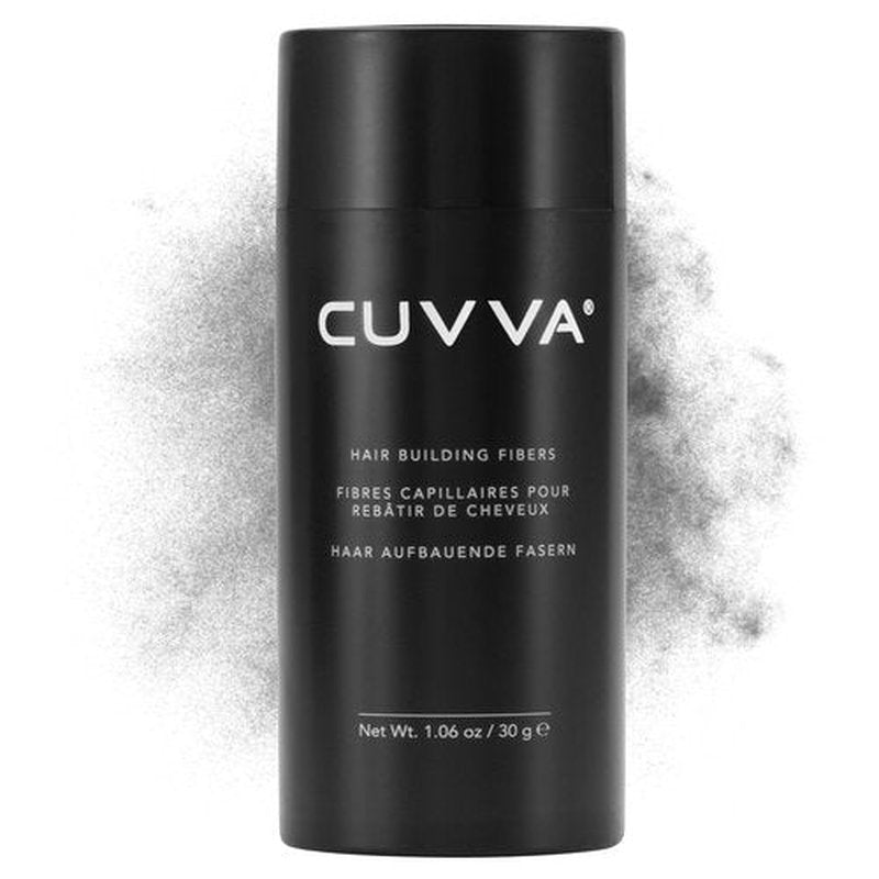 Hair Building Fibers by CUVVA for Fine & Thinning Hair (GRAY) - Thicker Looking Hair in 15 Seconds - 10 Different Shades for Men & Women - 0.87oz