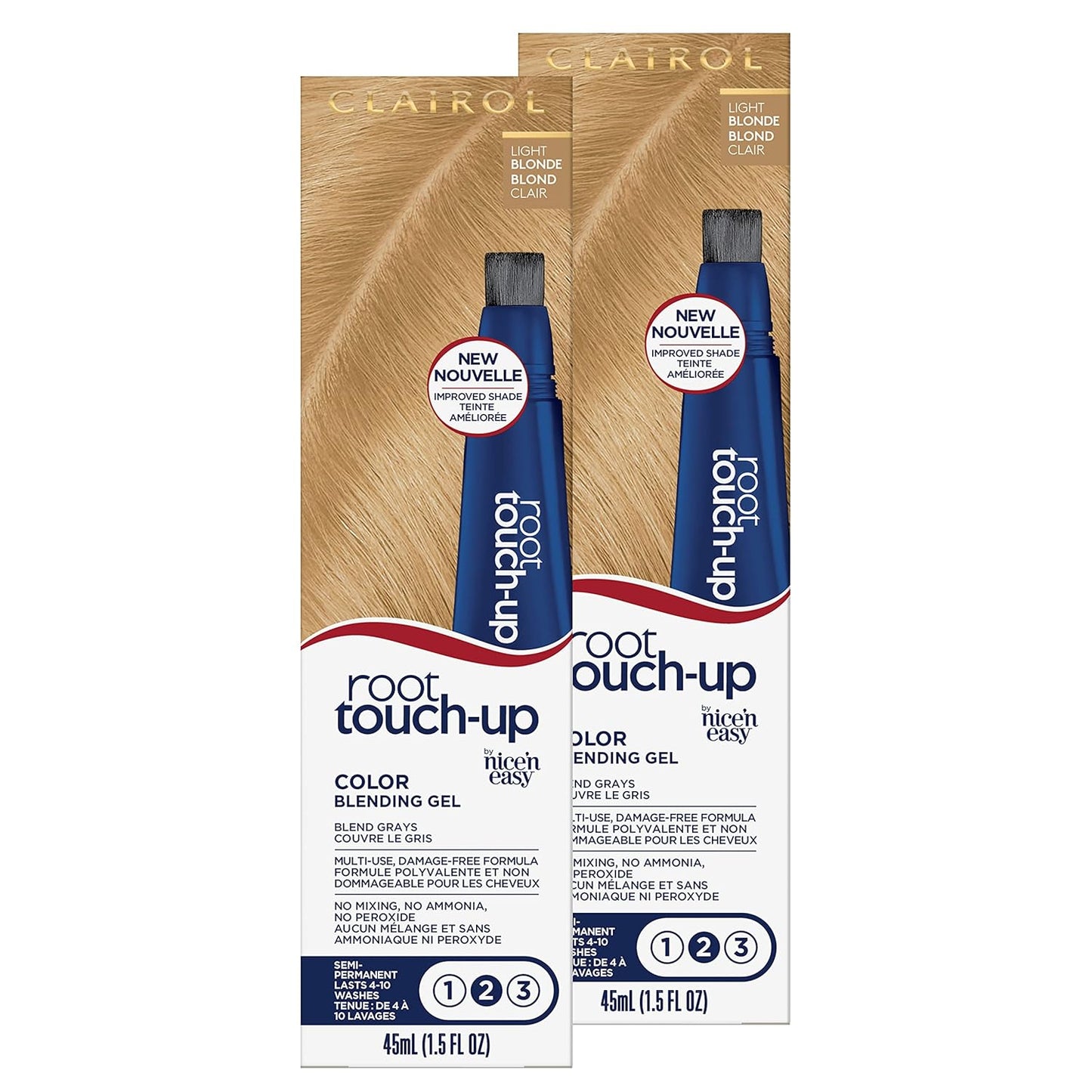 Clairol Root Touch-Up Semi-Permanent Hair Color Blending Gel, 4 Dark Brown, Pack of 2