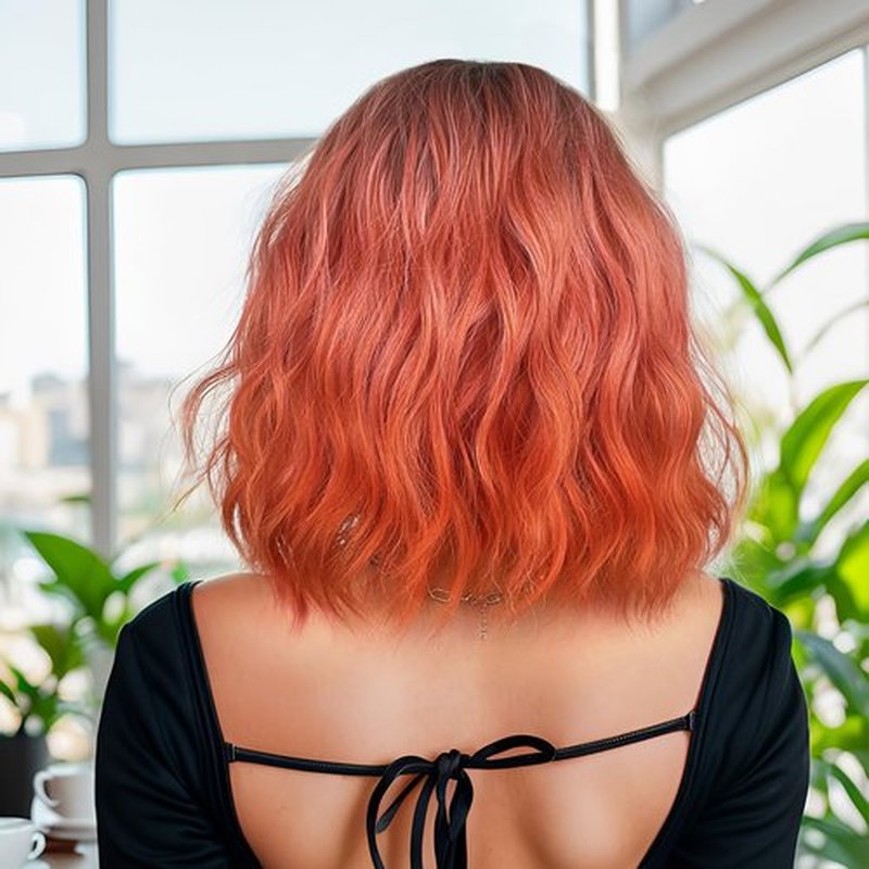 MUPUL Ombre Pink Wig Short Body Wavy Bob Wigs for Women With Bangs Shoulder Length Synthetic Cosplay Party Wig for Girls Daily Use Colorful Wigs
